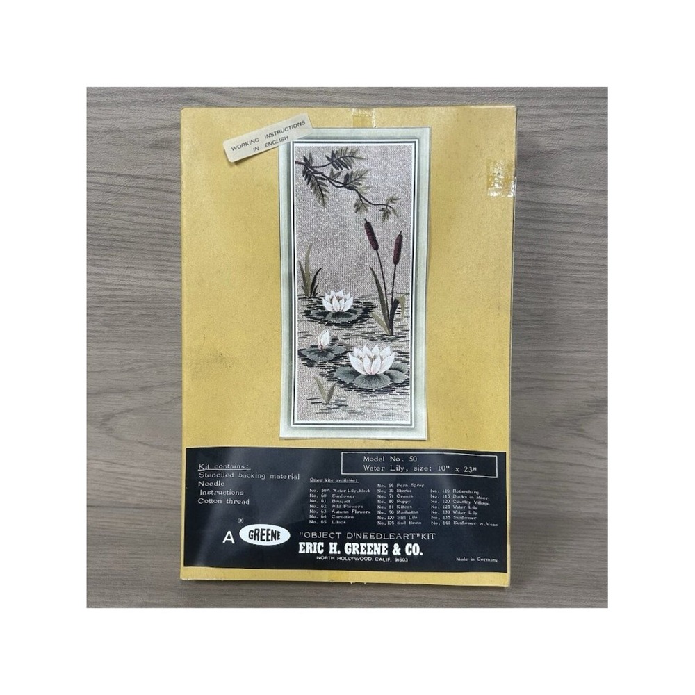 Eric H. Greene Water Lilly Vintage Needlepoint Kit 10" x 14"